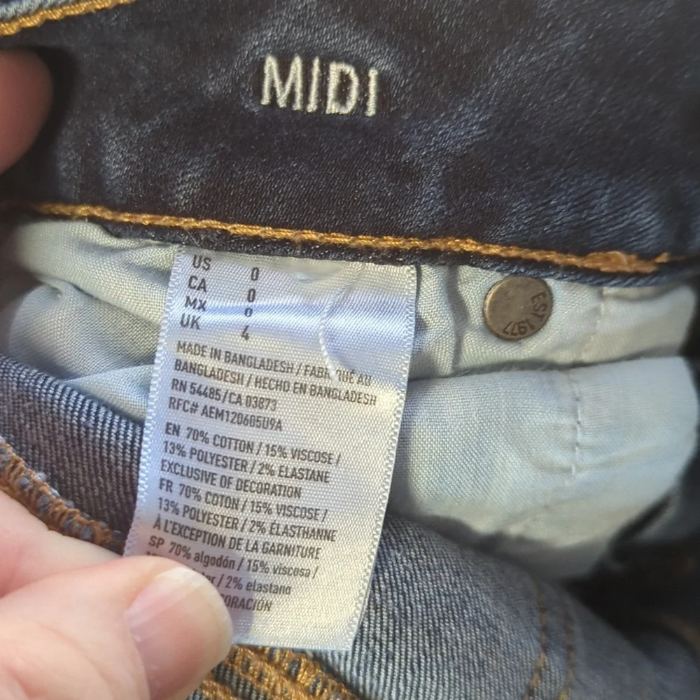 AEO Super Stretch Denim Midi Shorts